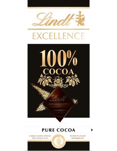 خرید شکلات تلخ اکسلنس 100% لینت Lindt Excellence Dark 100% Chocolate