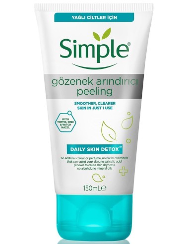 خرید لایه بردار پاک کننده منافذ سیمپل Simple Daily Skin Detox Yagli Ciltler Icin Gozenek Arindirici Peeling