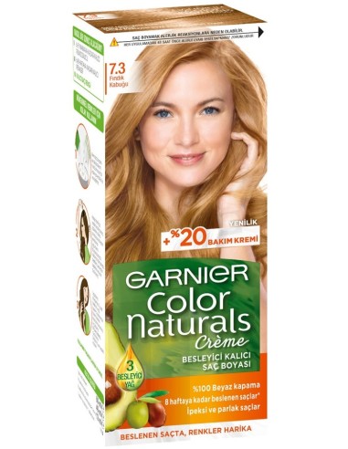 خرید کیت رنگ مو شماره 7.3 کالر نچرالز گارنیه (گارنیر) Garnier Color Naturals Sac Boyasi 7.3 Findik Kabugu