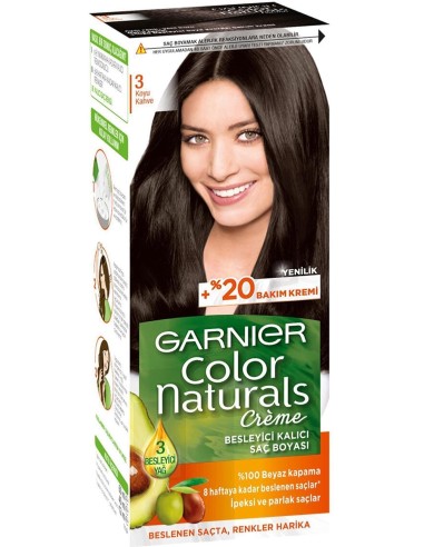 خرید کیت رنگ مو شماره 3 کالر نچرالز گارنیه (گارنیر) Garnier Color Naturals Sac Boyasi 3 Koyu Kahve