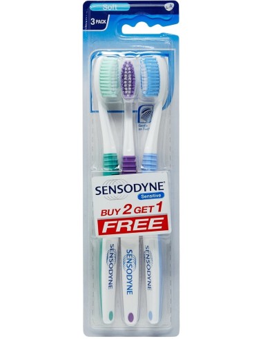 خریدمسواک دندان های حساس سنسوداین (3 عددی) Sensodyne Soft Sensitive Teeth Toothbrush