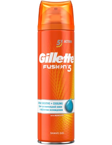 خرید ژل اصلاح آبرسان فیوژن فایو کولینگ پوست حساس ژیلت Gillette Fusion 5 Ultra Sensitive & Cooling Shaving Gel