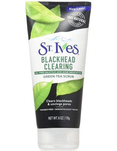 اسکراب پاک کننده منافذ ( رفع جوش سر سیاه ) چای سبز سینت (سنت) ایوز St. Ives Blackhead Clearing Green Tea Scrub