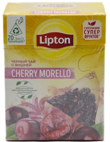 خرید چای سیاه کیسه ای با طعم گیلاس لیپتون Lipton Cherry Morello Black Tea