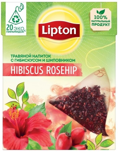 خرید چای سیاه کیسه ای با طعم هیبیسکوس و گل رز لیپتون Lipton Hibiscus Rosehip Black Tea