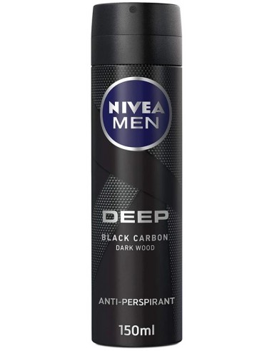 قیمت و خرید اسپری بدن ضد تعریق مردانه نیوا دیپ بلک کربن، 150 میل 48 ساعته Nivea Deep Black Carbon Body Spray