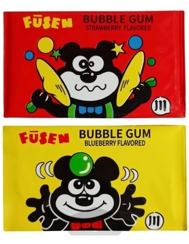 آدامس خرسی بادکنکی با طعم زغال اخته فوزن بزرگ بسته 5 عددی Fusen Bubble Gum Blueberry Flavor