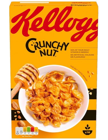 کورن فلکس -غلات صبحانه کرانچی نات با طعم آجیل و عسل کلاگز انگلیسی 500 گرمی Kellogg's Crunchy Nut Cereal