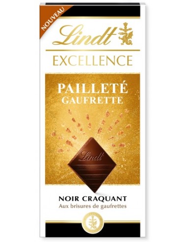 قیمت خرید شکلات تلخ اکسلنس ویفری دنت 100 گرمی Lindt Excellence paillete Gaufrette Noir Croustillant
