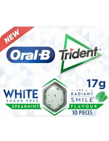 خرید آدامس بدون قند 10 عددی تریدنت اورال بی با طعم نعناع سفید Trident Oral B White Spearmint Flavor Chewing Gum