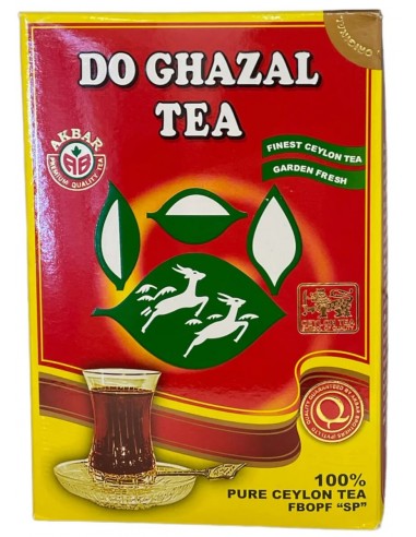 قیمت خرید چای سیاه عطری دو غزال اکبر با عطر هل 500 گرمی Akbar Do Ghazal Tea with Cardamom