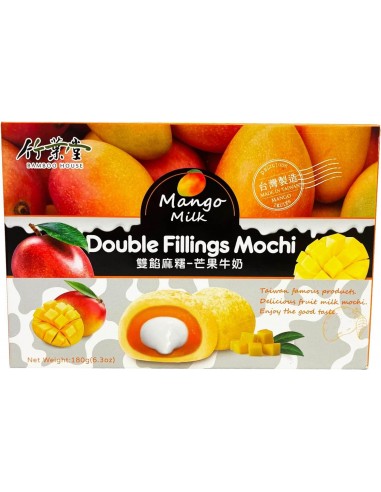 قیمت خرید شیرینی موچی با فیلینگ دوبل و طعم شیر و انبه 180 گرمی Mochi Double Filling Mango Milk Flavor