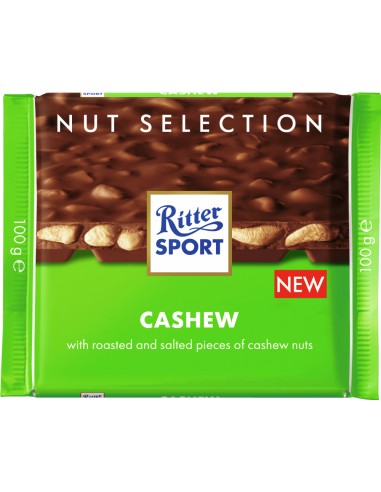 قیمت و خرید شکلات ریتر اسپورت حاوی بادام هندی 100 گرمی Ritter Sport Milk Chocolate with Cashews