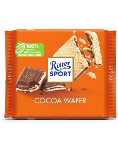 قیمت خرید ویفر شکلاتی ریتر اسپورت با فیلینگ کرم کاکائویی 100 گرمی Ritter Sport Cocoa Wafer