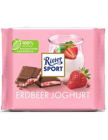 قیمت و خرید شکلات ریتر اسپرت با طعم توت فرنگی و ماست 100 گرمی Ritter Sport Srawberry Yogurt Chocolate