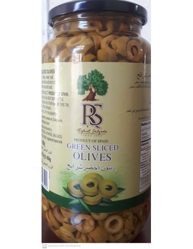 قیمت و خرید زیتون سبز برش داده اسپانیایی رافائل سالگادو 900 گرمی Rafael Salgado Green Slice Olives