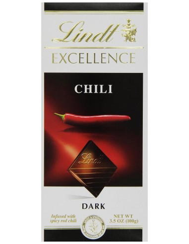خرید شکلات تلخ تخته ای لینت با طعم فلفل قرمز- 100 گرمی Lindt Excellence Chili Dark Chocolate Bar