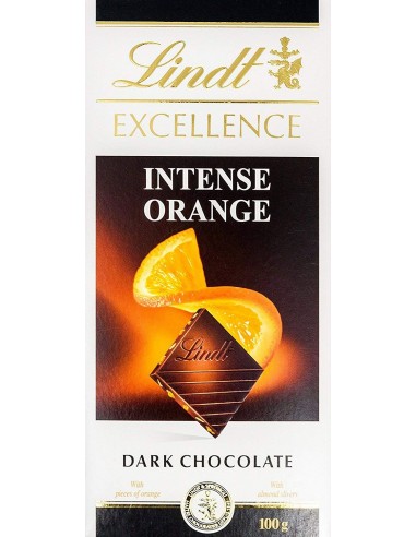 خرید شکلات تلخ تخته ای لینت با طعم پرتقال- 100 گرمی Lindt Excellence Orange Intense Dark Chocolate
