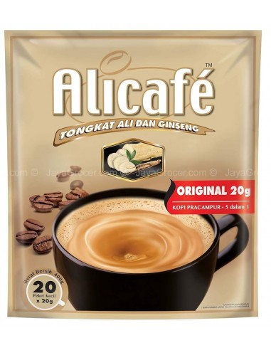 خرید قهوه فوری علی کافه با جنسینگ و تونکات علی 20 عددی- 400 گرمی Alicafe Tongkat Ali and Ginseng Premix Coffee