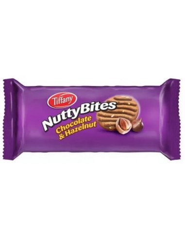 خرید بیسکویت ناتی بایتس تیفانی با طعم شکلات و فندق 72 گرمی Tiffany Nutty Bites Chocolate & Hazelnut Biscuit