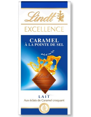 خرید شکلات تخته ای شیری لینت با طعم کارامل نمکی 100 گرمی Lindt Excellence Caramel A La Pointe de Ssel Lait