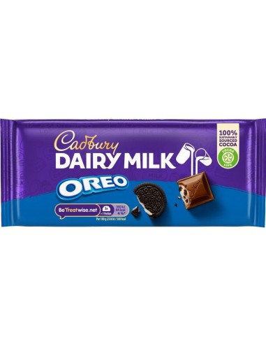 خرید شکلات تخته ای شیری کادبری اورئو 120 گرمی Oreo Cadbeury Dairy Milk Chocolate Bar