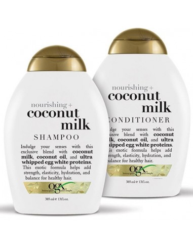 خرید شامپو تقویتی و نرم کننده او جی ایکس حاوی شیر نارگیل (کوکونات میلک) 385 میلی OGX Nourishing Coconut Milk Shampoo