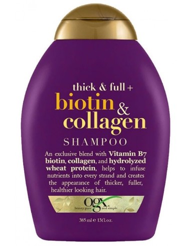 خرید شامپو تقویت کننده مو او جی ایکس بیوتین کلاژن 385 میل OGX Biotin & Collagen Shampoo