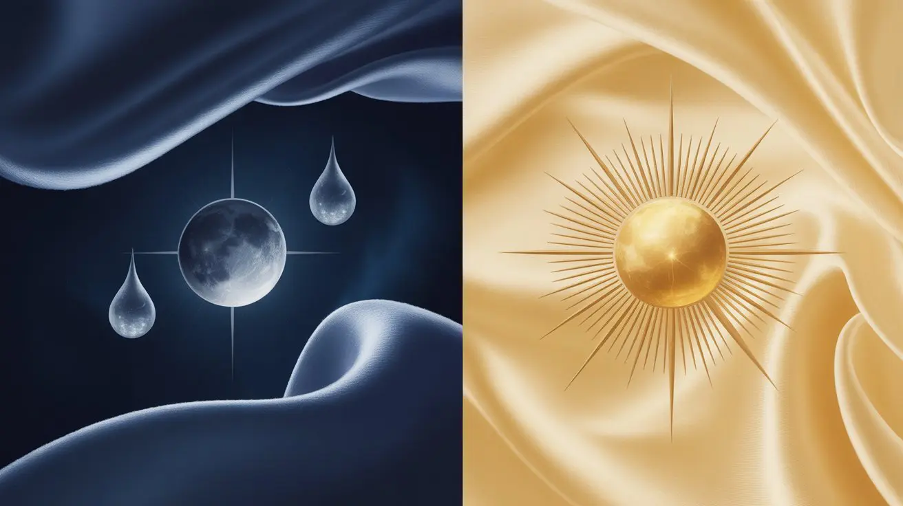 تصویر هنری نمایش‌دهنده تفاوت کرم روز و شب با نمادهای خورشید و ماه