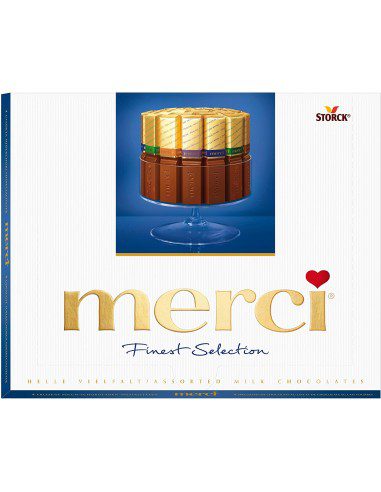 شکلات کادویی شیری مرسی اشتورک (آبی) Storck Merci Milk Chocolate 250gr 1 خرید شکلات کادویی شیری آبی مرسی Storck Merci Milk Chocolate