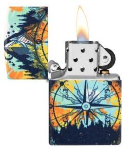فندک زیپو طرح قطب نما شبرنگ Zippo 49805 (COMPASS DESIGN) 17 فندک زیپو طرح قطب نما شبرنگ Zippo 49805 (COMPASS DESIGN)