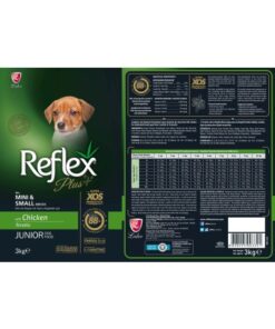 غذای خشک سگ جونیور نژاد اسمال و مینی (کوچک و متوسط) طعم مرغ رفلکس Reflex Chicken Mini & Small Breeds Junior Dog Food 3 غذای خشک سگ جونیور نژاد اسمال و مینی (کوچک و متوسط) طعم مرغ رفلکس Reflex Chicken Mini & Small Breeds Junior Dog Food