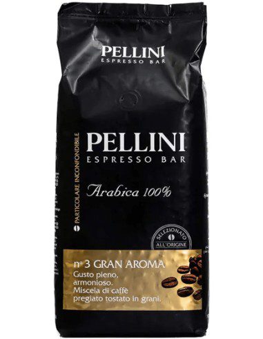 دانه قهوه گرن آروما 3 پلینی Pellini No Gran Aroma Coffee Beans 