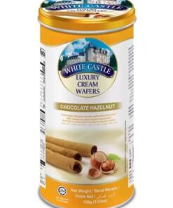 قیمت خرید ویفر رولی شکلاتی-فندقی وايت کستل  100 گرمی White Castle Luxury Chocolate Hazelnut Cream Wafer Rolls