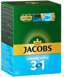 خرید قهوه فوری کارامل لاته 3 در 1 جاکوبز 24 عددی Jacobs 3in1 Caramel Latte Instant Coffee