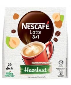 خرید کافی میکس نسکافه لاته با طعم فندق 20 عددی Nescafe Latte 3 in 1 Hazelnut