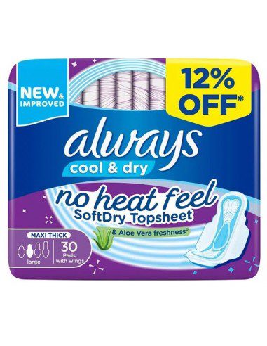 نوار بهداشتی بالدار آلویز کول اند درای- بزرگ و بسیار ضخیم 30 عددی Always Cool & Dry 1 خرید نوار بهداشتی بالدار آلویز کول اند درای- بزرگ 30 عددی Always Cool & Dry