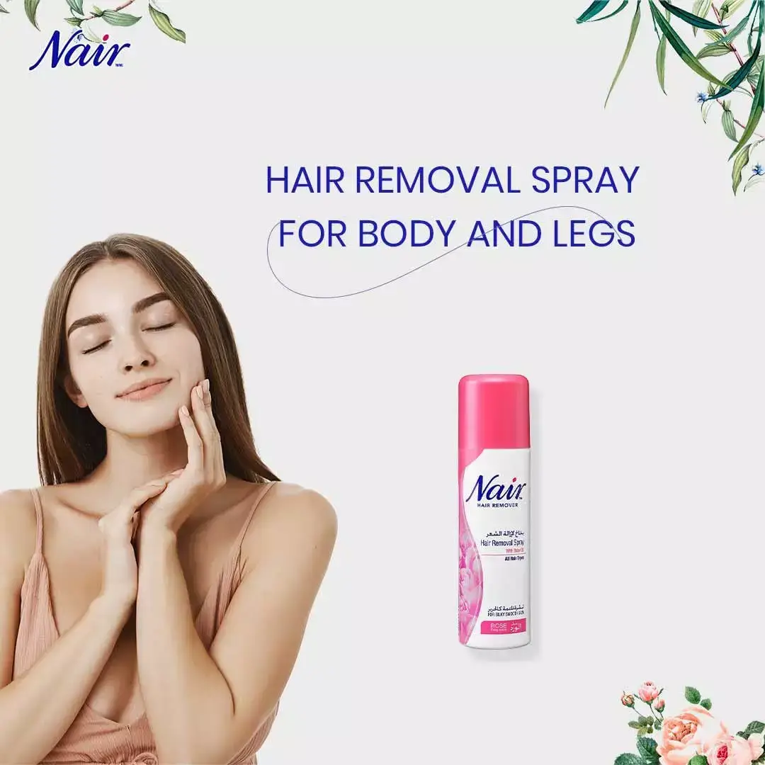 اسپری موبر نیر با رایحه گل رز 200 میل Nair Hair Remover Rose Fragrance Spray 3 اسپری موبر نیر با رایحه گل رز 200 میل Nair Hair Remover Rose Fragrance Spray