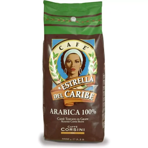قیمت خرید فروش دانه قهوه کورسینی ستاره کارائیب 100% عربیکا 1کیلویی Corsini Estrella Del Caribe