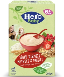 خرید سرلاک هرو بیبی غلات، شیر میوه های قرمز Hero Baby Sutlu Kirmizi Meyveli 8 Tahilli