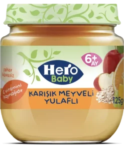 قیمت خرید فروش غذای کمکی کودک (پوره) هرو بیبی جو دوسر و میکس میوه های مختلف 125 گرمی Hero Baby Karisik Meyveli yulafli