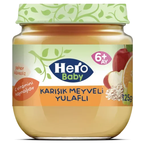 قیمت خرید فروش غذای کمکی کودک (پوره) هرو بیبی جو دوسر و میکس میوه های مختلف 125 گرمی Hero Baby Karisik Meyveli yulafli