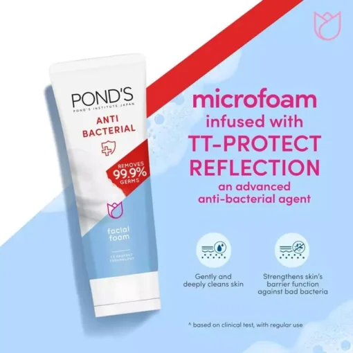 فوم شستشو صورت آنتی باکتریال پوندز 100 گرمی Ponds Anti Bacterial Facial Foam