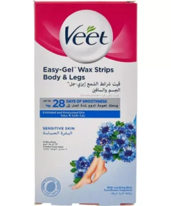 قیمت خرید فروش نوار موبر پا و بدن ویت مخصوص پوست حساس با رایحه گل Veet Easy-Gel Wax Strip