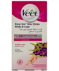قیمت خرید فروش نوار موبر پا و بدن ویت مخصوص پوست معمولی با رایحه توت آلکا Veet Easy-Gel Wax Strip