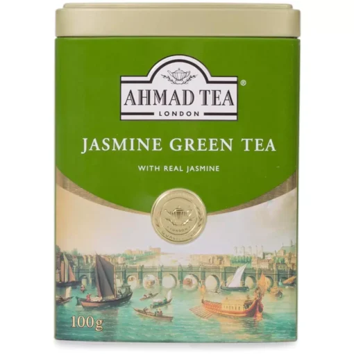 قیمت خرید فروش چای سبز جاسمین (یاس) احمد قوطی فلزی 100 گرمی Ahmad Jasmine Green Tea