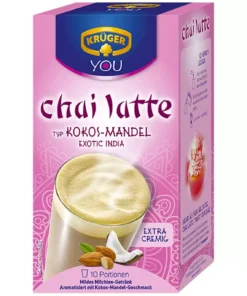 قیمت خرید فروش چای لاته کروگر اگزوتیک ایندیا با طعم نارگیل و بادام 250 گرمی (10 عددی) Kruger Chai Latte Exotic India