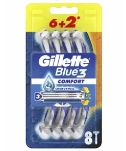 قیمت خرید فروش تیغ اصلاح ژیلت سه تیغه کامفورت 8 عددی Gillette Blue3 Comfort