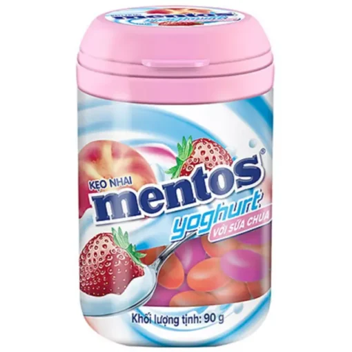 قیمت خرید فروش دراژه منتوس با طعم توت فرنگی و ماست 90 گرمی Mentos Dragee Strawberry Yogurt