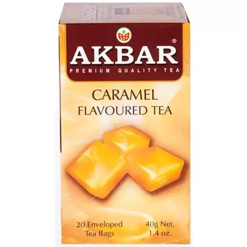 چای کیسه ای اکبر با طعم کارامل 20 عددی Akbar Caramel Flavored Tea